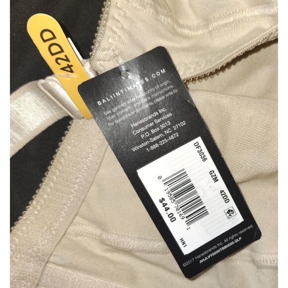 NWT Bali Double Support Cotton Blend Wireless Bra Size 42DD Curvy RN 15763 - Picture 3 of 7